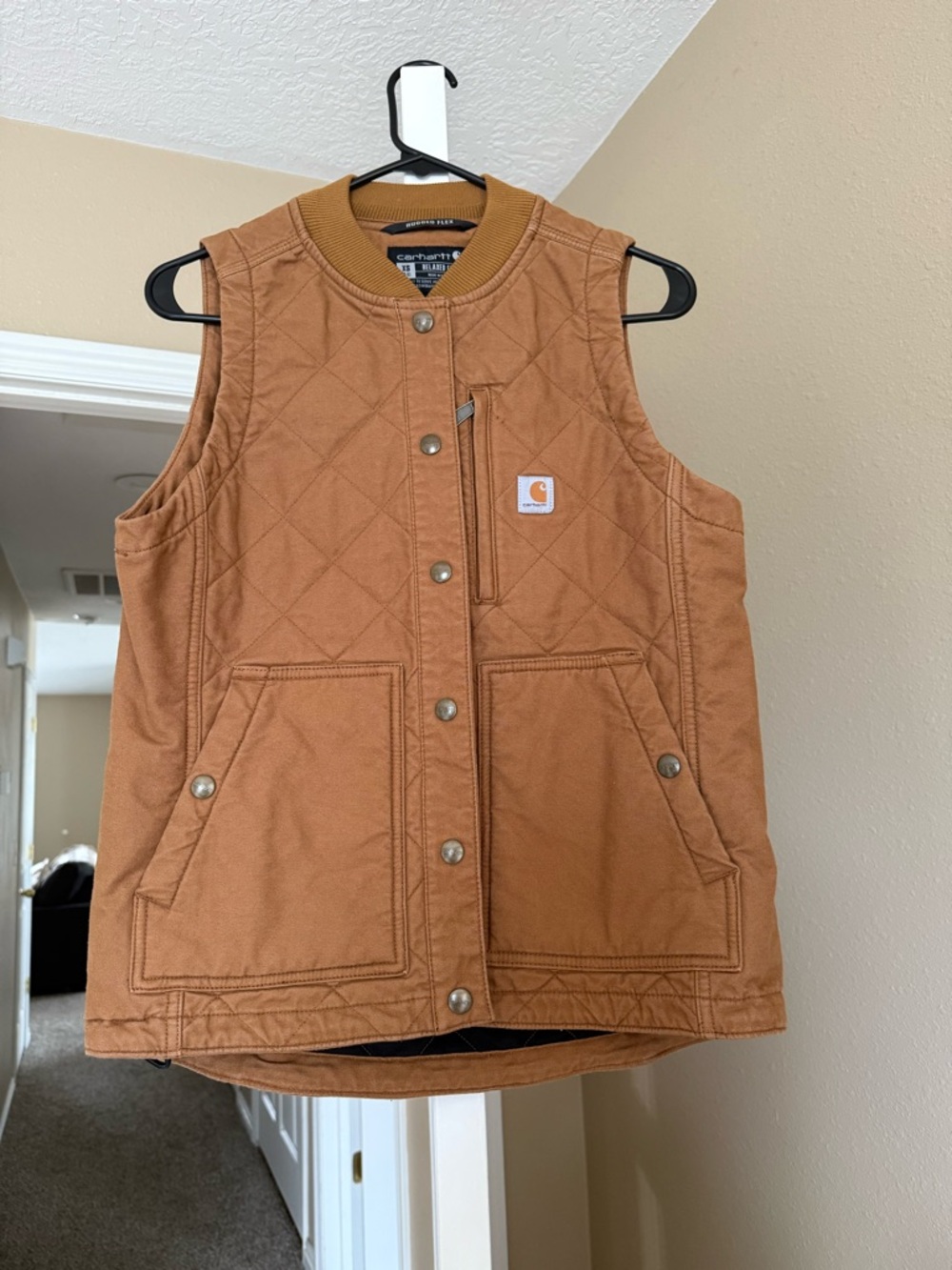 Carhartt Tan Quilted Duck Work Vest